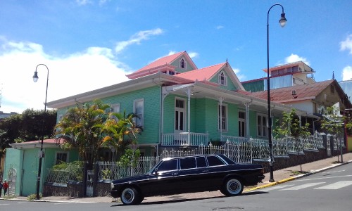 COSTA RICA VINTAGE MANSION CULTURE. MERCEDES 300D LIMO RIDES.