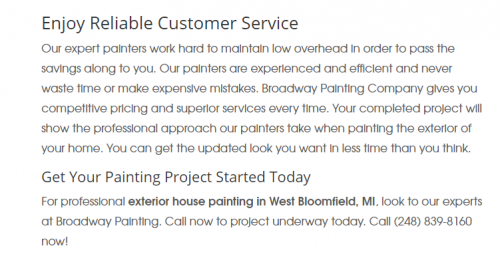 We offer House Painters, kitchen cabinet painter, Interior Painting Costs West Bloomfield, Michigan vinyl siding painter, window frame painter, painting quotes and painting quotes in Livonia Michigan.


https://www.broadwaypaintingsolutions.com/house-painters-michigan-service-areas/