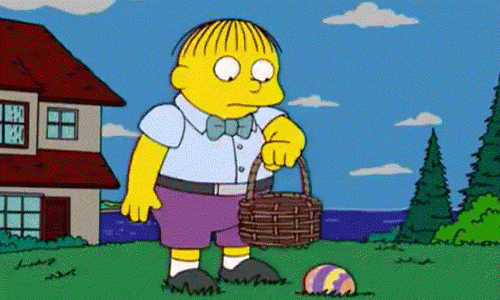 Ralph Wiggum Picks Up Egg and Puts it Into Basket
