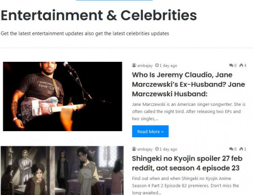 We are one of the best Latest Celeb news and Gossips, Best Entertainment & Celebrities News, Find the latest Hollywood, Bollywood today's news headlines, celebrity videos, photos.


https://ambajay.com/entertainment-celebrities/