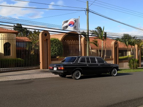 South Korea Embassy to Costa Rica. W123 300D MERCEDES LIMOUSINE